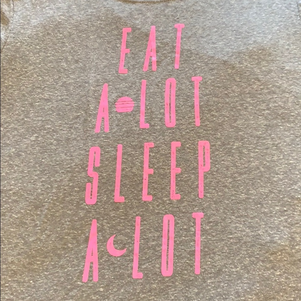 EAT A LOT SLEEP A LOT tee but Bethany Mota sz. M